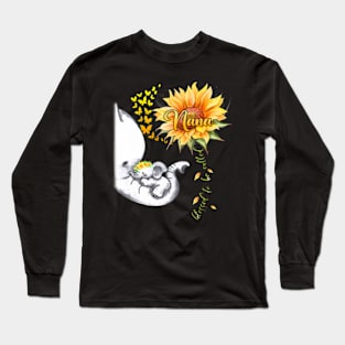 Blessed To Be Called Nana Sunflower Elephant Mothers Day Long Sleeve T-Shirt